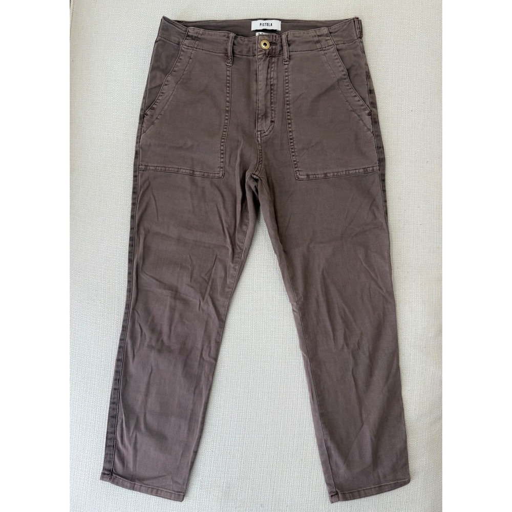 Pistola Pants Womens 29 Utility Straight Leg Patch Pocket Brown Excellent